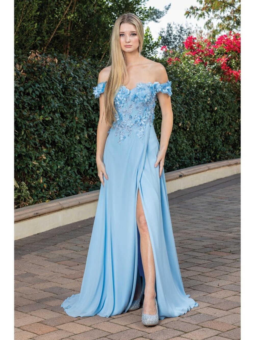 NEW BAHAMA-BLUE Evening Gown Floor Length Formal Elegant Stunning 4268